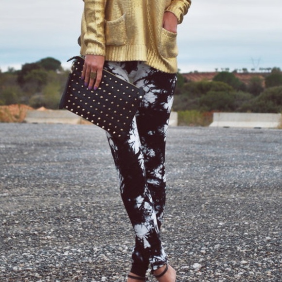 Pants - 3/35  SOFT BUTTER FINISHED MARBLED LEGGINGS